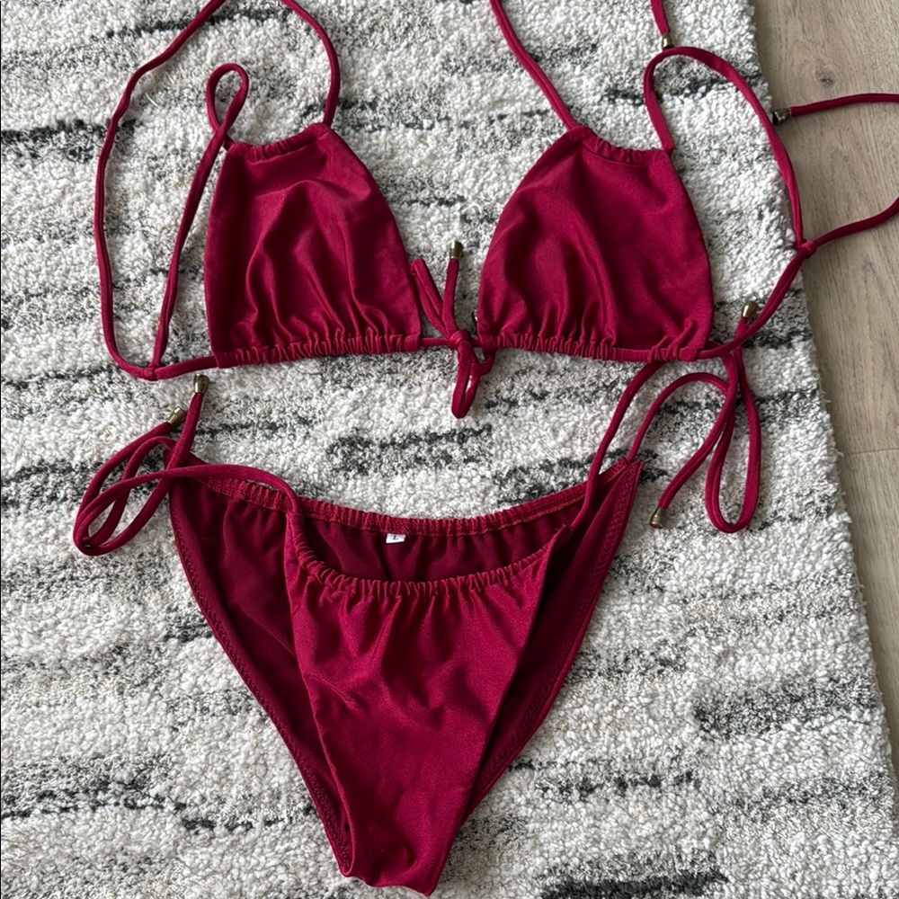 RARE: SABO LUXE Red Bikini Set